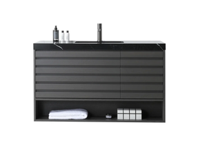 MATERA 48" CHARCOAL WITH BLACK COUNTERTOP BATHROOM VANITY