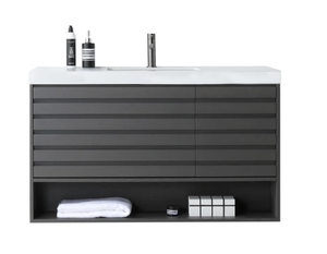 MATERA 48" CHARCOAL WITH WHITE COUNTERTOP BATHROOM VANITY