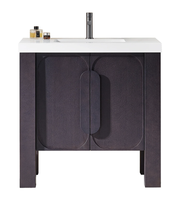 MUNICH 36" ESPRESSO OAK WITH WHITE COUNTERTOPBATHROOM VANITY