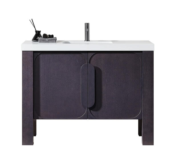 MUNICH 48" ESPRESSO OAK WITH WHITE COUNTERTOP BATHROOM VANITY