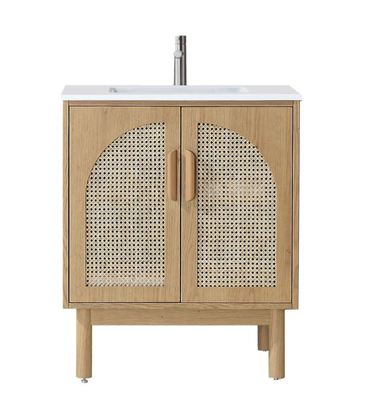 NARA 30” PECAN OAK BATHROOM VANITY