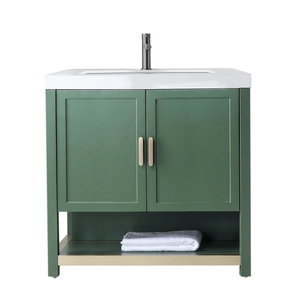 WINCHESTER 36" FOREST GREEN WITH WHITE COUNTERTOP BATHROOM VANITY