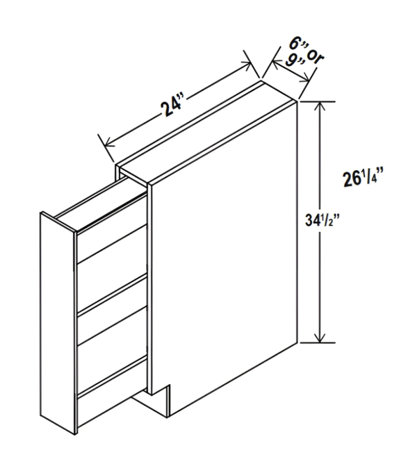 Sydney White- Spice Pull Base Cabinet