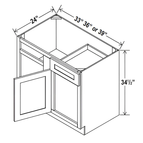 Sydney White- Blind Base Corner Cabinet