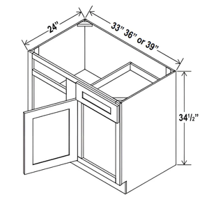 French Grey- Blind Base Corner Cabinet