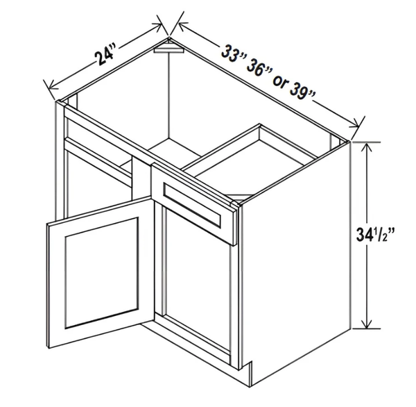 French Grey- Blind Base Corner Cabinet