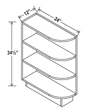 Sydney White - Base End Shelf Cabinet - 12"W x 34- 1/2"H x 24"D