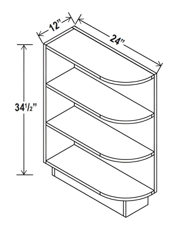 Sydney White - Base End Shelf Cabinet - 12"W x 34- 1/2"H x 24"D