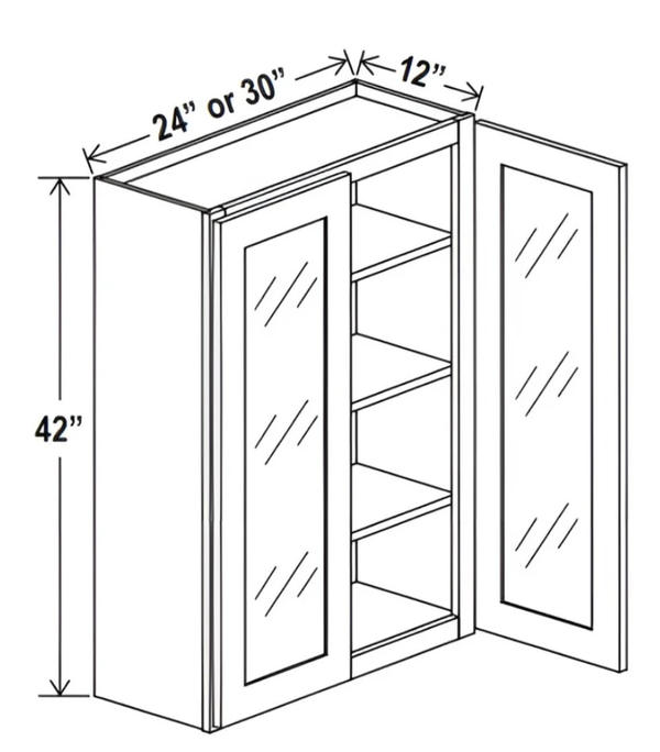 Sydney White- 42″ H Single Door Wall Cabinet with Glass Door