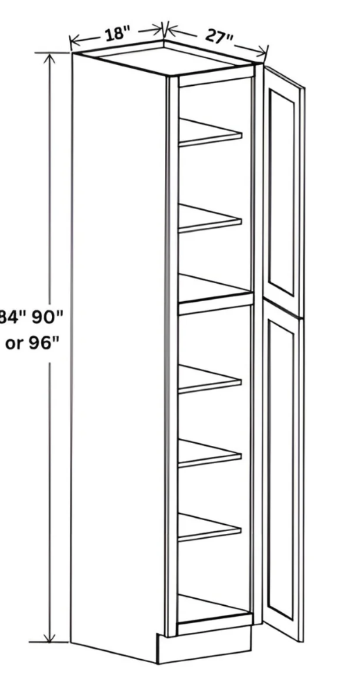 Sydney White- 18"W Wall Pantry 2 Doors