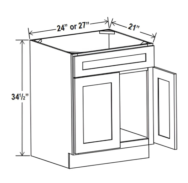 Sydney White- Vanity Sink Base Cabinet