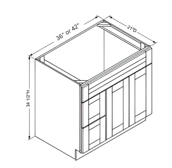 Sydney White- Vanity Sink Drawer Base Cabinet (Left Drawer)