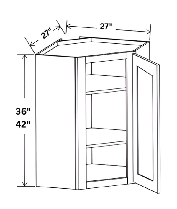 Sydney White- 27" Wall Diagonal Corner Cabinet