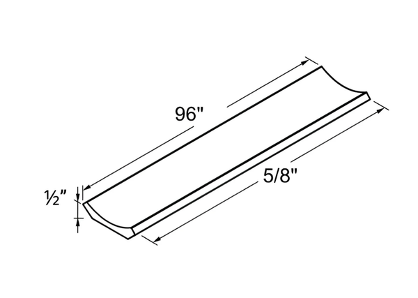 French Grey- Crown Moulding Curve - 96"W x 4 1/2"H x 5/8"D