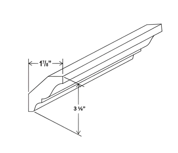 French Grey- Crown Moulding - 96"W x 4 1/2"H x 5/8"D