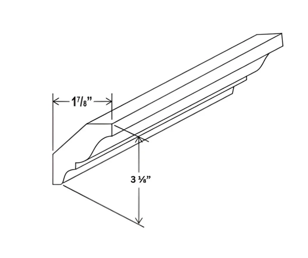Sydney White - Crown Moulding - 96"W x 4 1/2"H x 5/8"D