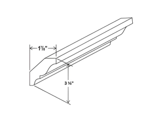 Sydney White - Crown Moulding - 96"W x 3 1/8"H x 5/8"D