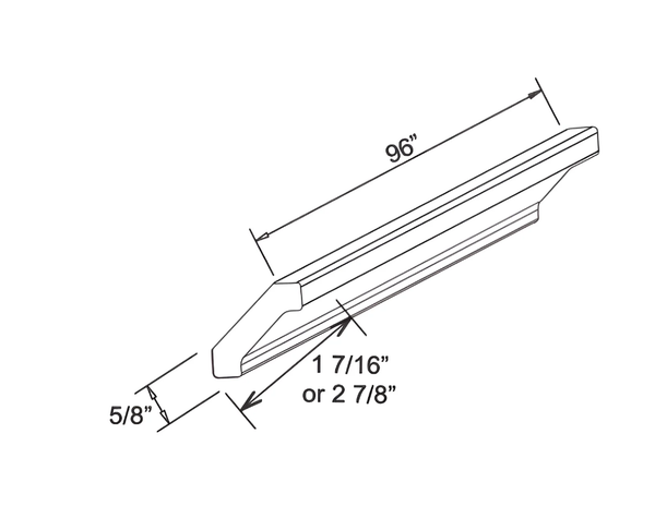 Sydney White - Crown Moulding - 96"W x 2 3/4"H x 5/8"D