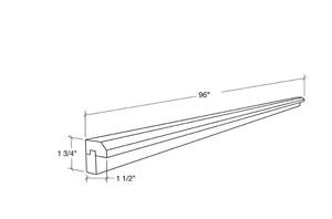 French Grey- Light Rail Moulding - 96'W x 1 3/4"H x 1 1/2" D