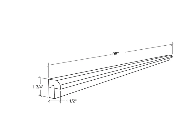 French Grey- Light Rail Moulding - 96'W x 1 3/4"H x 1 1/2" D
