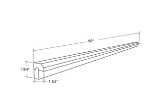 Sydney White - Light Rail Moulding - 96'W x 1 3/4"H x 1 1/2" D