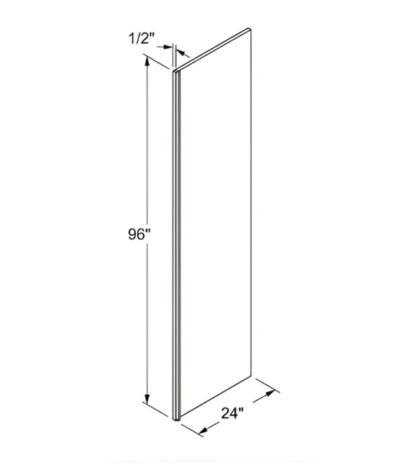 French Grey- Refrigerator End Panel Veneer - 24"W x 96"H x 1/2"D filler
