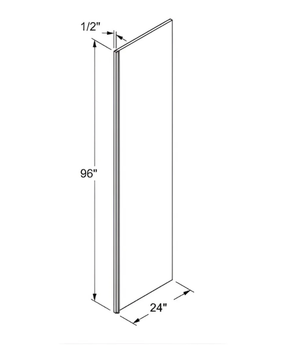 Sydney White - Refrigerator End Panel Veneer - 24"W x 96"H x 1/2"D filler