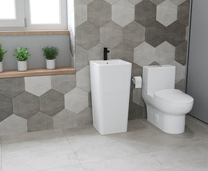 One-Piece 1.28 GPF Dual Flush Toilet White