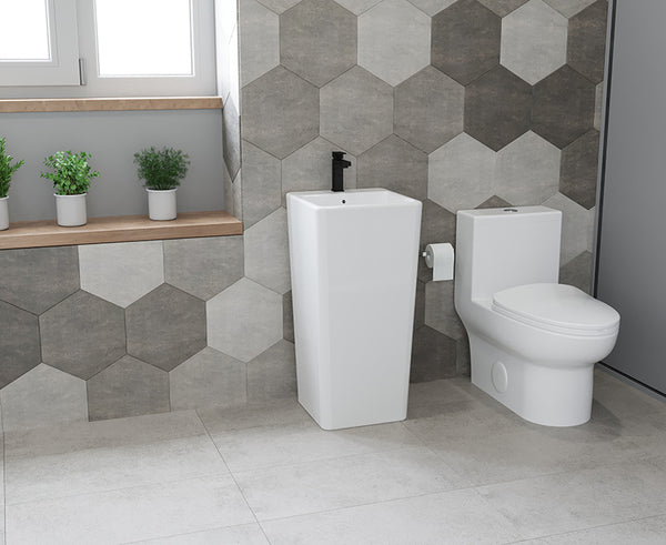 One-Piece 1.28 GPF Dual Flush Toilet White