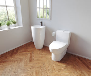 One-Piece 1.28 GPF Dual Flush Toilet White
