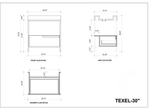 TEXEL 30" - Red Amber + Black Frame