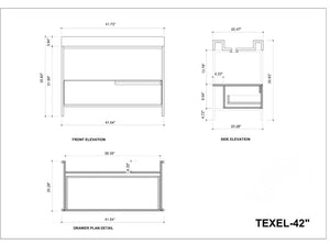 TEXEL 42” RED AMBER AND BLACK BATHROOM VANITY