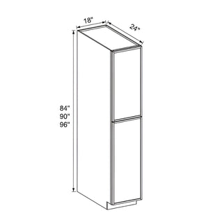 Slim Amber Oak  18"W Two Single Door Utility Pantry Cabinet