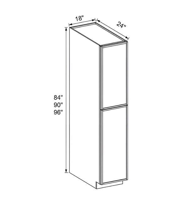 Slim Amber Oak  18"W Two Single Door Utility Pantry Cabinet