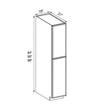 Slim Shaker White 18"W Two Single Door Utility Pantry Cabinet