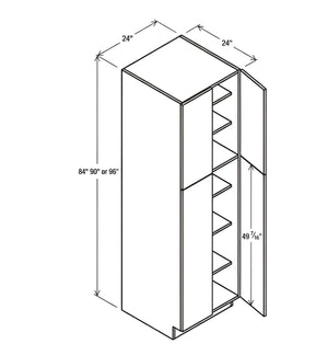 Matte Black 24" W Two Double Door Utility Pantry Cabinet