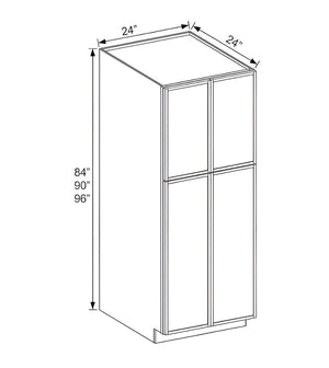 Slim Iron Black 24" W Two Double Door Utility Pantry Cabinet