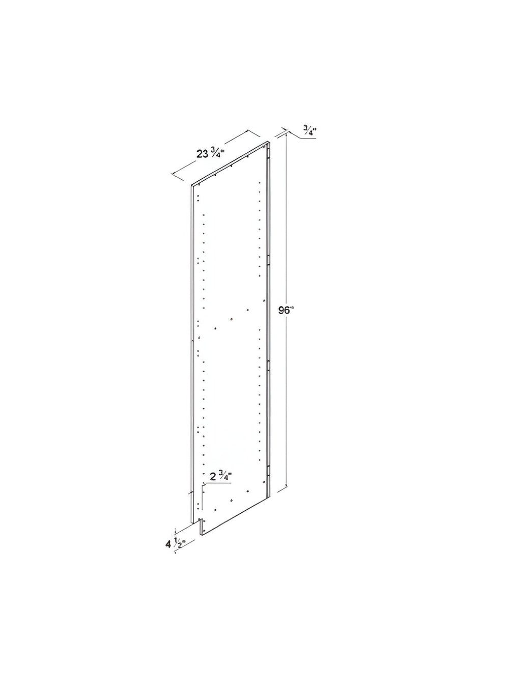Oak Shade Finished Panel for Pantries and Ovens (Left/Right-Side)