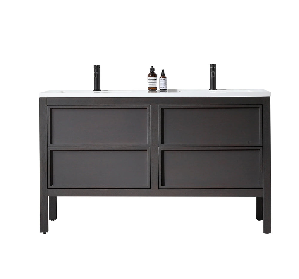 ANNECY 55" CHARCOAL OAK BATHROOM VANITY