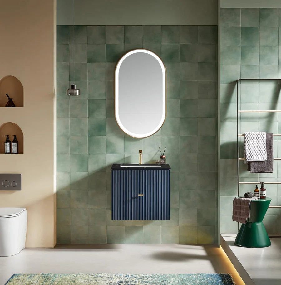 BARCELONA 24” DARK BLUE WITH BLACK COUNTERTOP BATHROOM VANITY