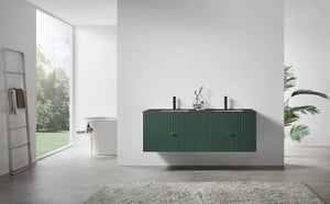 BARCELONA 60" FOREST GREEN WITH BLACK COUNTERTOP BATHROOM VANITY