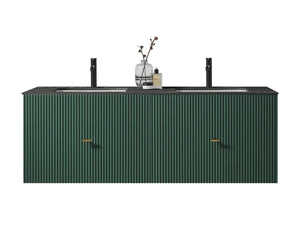 BARCELONA 60" FOREST GREEN WITH BLACK COUNTERTOP BATHROOM VANITY