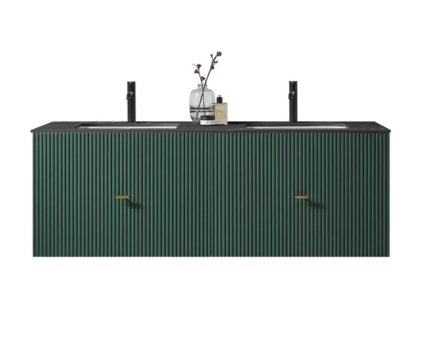 BARCELONA 60" FOREST GREEN WITH BLACK COUNTERTOP BATHROOM VANITY