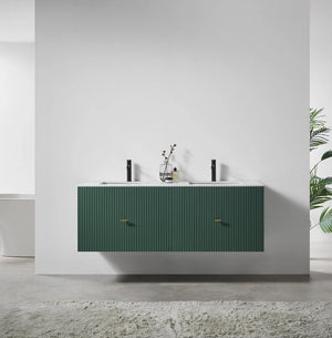 BARCELONA 60" FOREST GREEN WITH WHITE COUNTERTOP BATHROOM VANITY