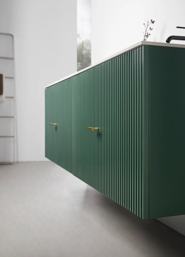 BARCELONA 60" FOREST GREEN WITH WHITE COUNTERTOP BATHROOM VANITY