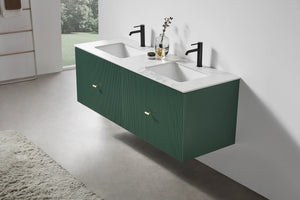BARCELONA 60" FOREST GREEN WITH WHITE COUNTERTOP BATHROOM VANITY