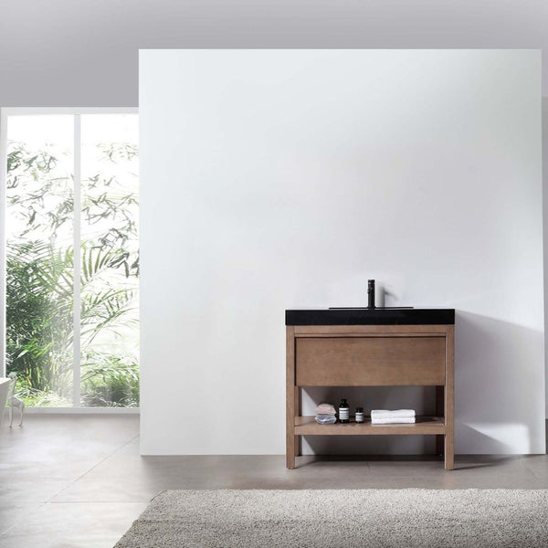 BIBURY 36" CHESTNUT OAK BATHROOM VANITY