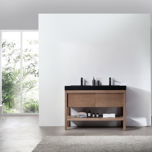 BIBURY 48” CHESTNUT OAK BATHROOM VANITY