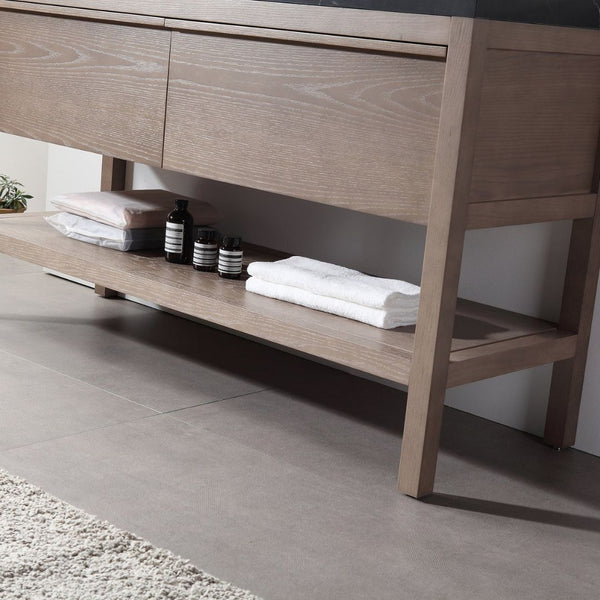 BIBURY 60” CHESTNUT OAK BATHROOM VANITY