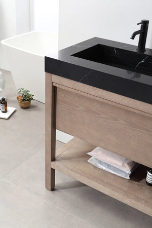 BIBURY 72" CHESTNUT OAK BATHROOM VANITY